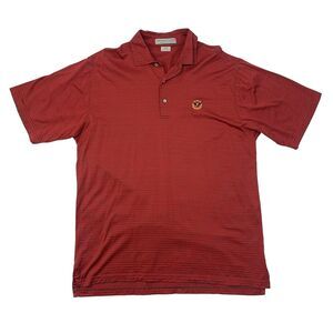 Vintage Martin Polo Shirt Men L Large Red Striped Shirttail Hem Pima Cotton Golf